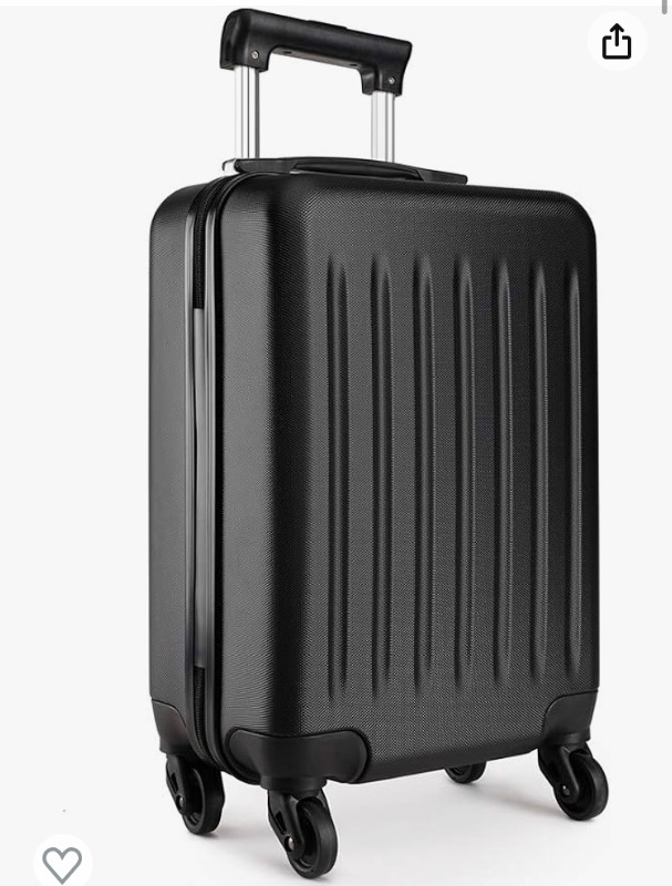 Photo 1 of Kono Carry on Luggage 19inch Suitcase Airline Approved Lightweight ABS Material Carry on Suitcase Spinner Wheels 360° Rotation for Women Travel Suitcase Black