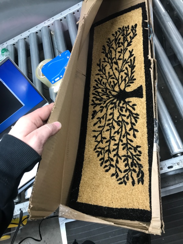 Photo 2 of 48" X 16" Coir Fiber & Rubber Tree of Life Anti-slip Front Door Mat Doormat