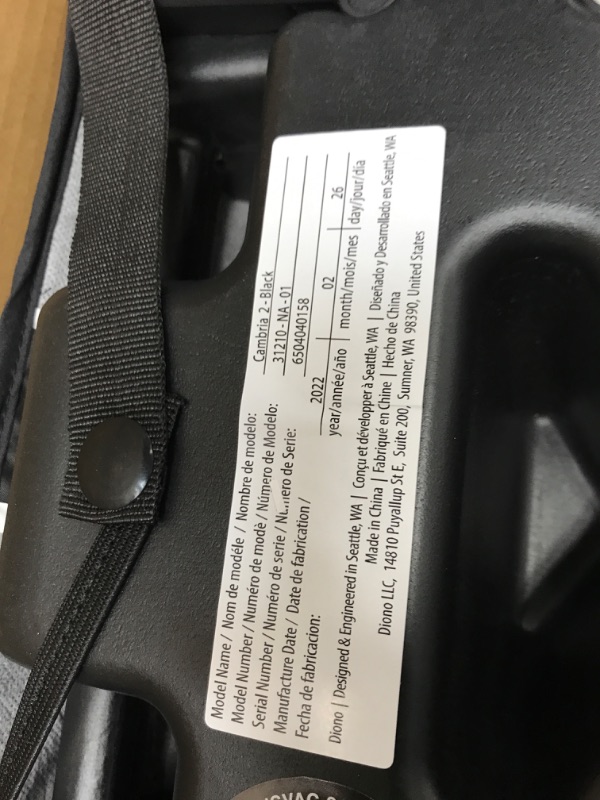 Photo 3 of Diono Cambria 2 XL 2022, Dual Latch Connectors, 2-in-1 Belt Positioning Booster Seat, High-Back to Backless Booster with Space and Room to Grow, 8 Years 1 Booster Seat, Black NEW! Black