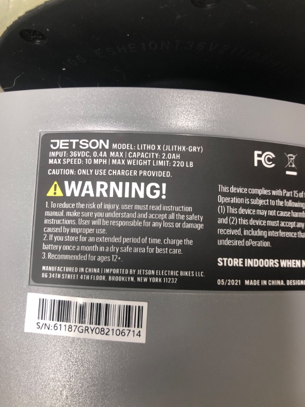 Photo 3 of **SEE NOTES** Jetson All Terrain Light Up Self Balancing Hoverboard with Anti-Slip Grip Pads, for riders up to 220lbs Gray