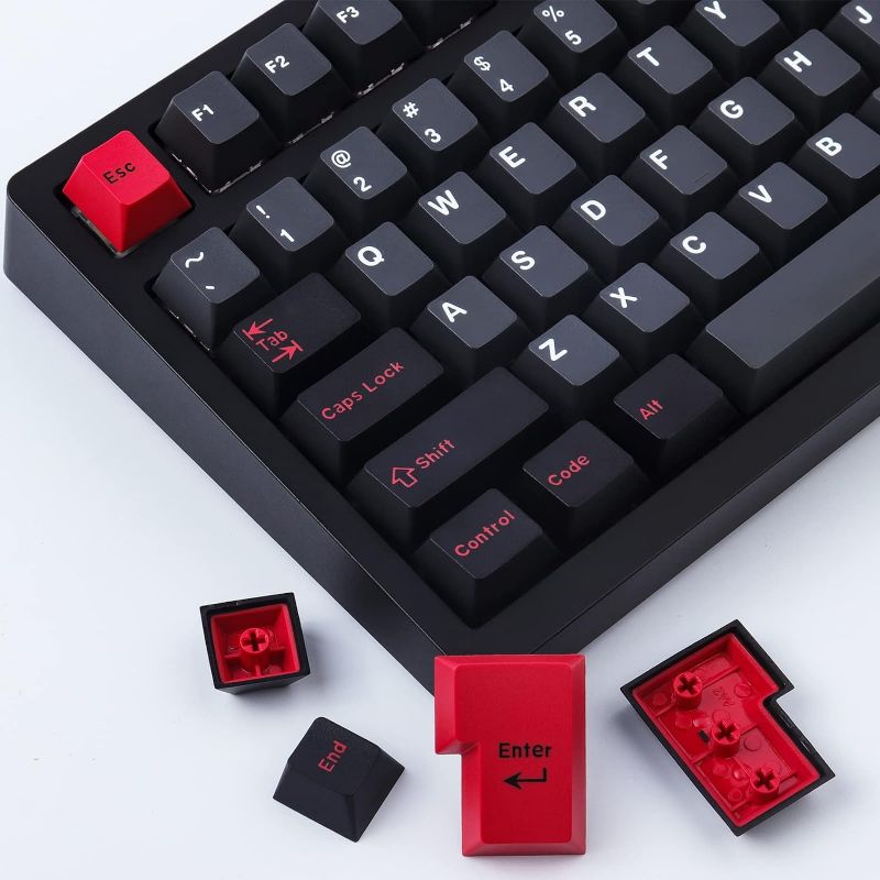 Photo 1 of Hyekit Keycaps 172 Keys Custom Keycaps Double Shot ABS Keycap Set 6.25u 7u Cherry Profile for Cherry Gateron MX Switches Mechanical Keyboard (Evil Dolch)