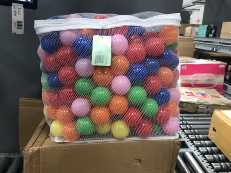 Photo 1 of Click N' Play Phthalate Free BPA Free Crush Proof Plastic Ball Pit Balls in Reusable and Durable Storage Mesh Bag with Zipper 400 Pack
