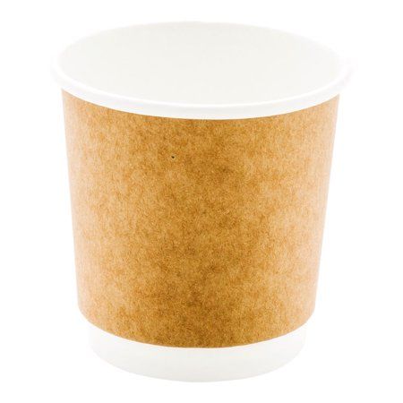 Photo 1 of 4 Oz Kraft Paper Coffee Cup - Double Wall - 2 1/2 X 2 1/2 X 2 1/4 - 25 Count Box
