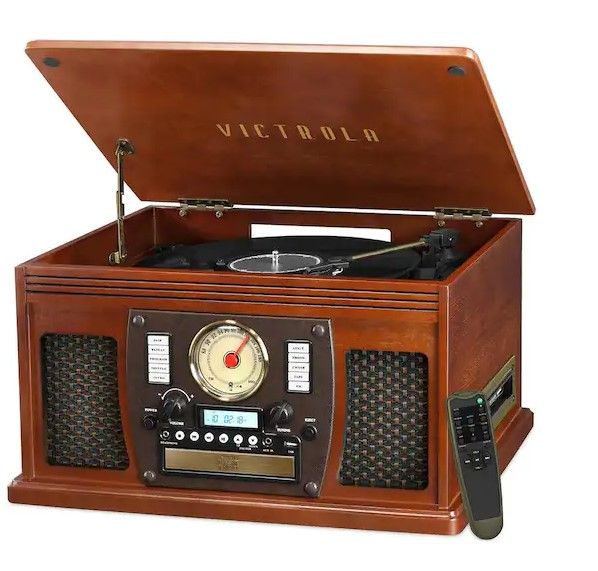 Photo 4 of Navigator 8-in-1 Classic Bluetooth Record Player with USB Encoding and 3-speed Turntable
