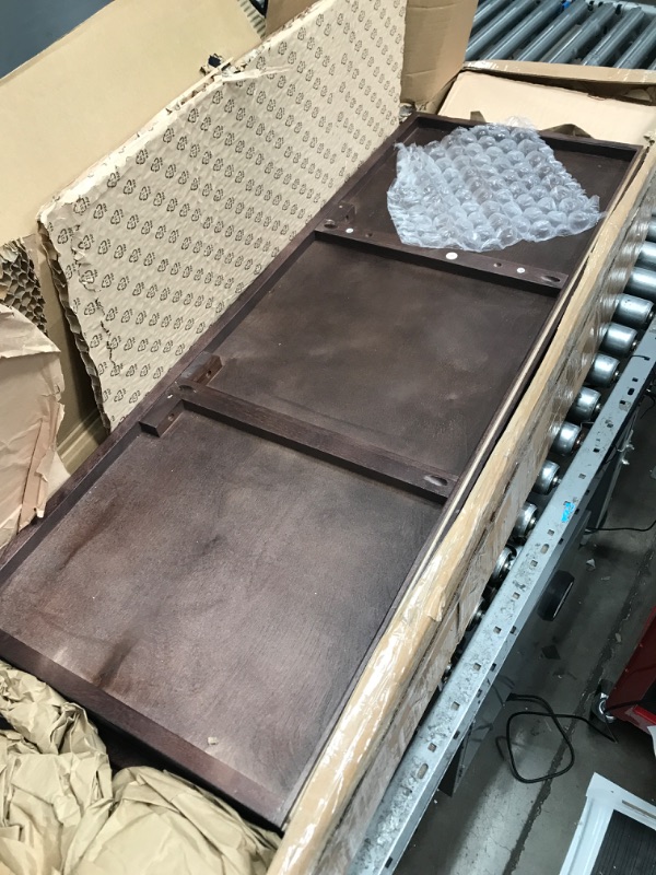 Photo 1 of FRANSOUL Bench with 3 Shutter-Shaped Doors, Shoe Removable Cushion and Hidden Storage, Wooden Construction, Space Saving? Easy to Assemble, Brown, Espresso