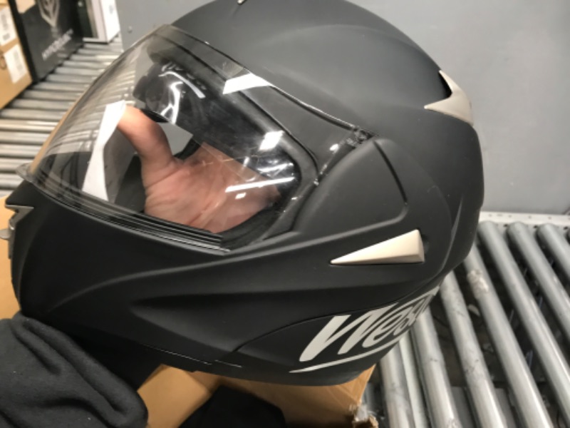 Photo 2 of Westt Modular Motorcycle Helmet - Dirtbike Helmets for Men Women - ATV Helmets Liftable Dual Visor & Chin Full Face DOT Helmet(XL/Black Gold Torque) XL (24.02-24.41 in) Black-gold