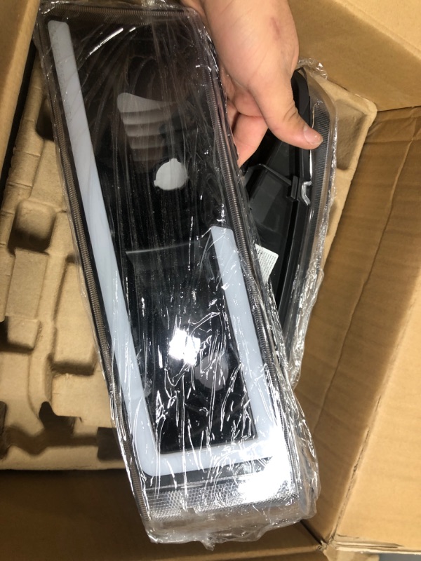 Photo 1 of PIT66 LED Headlight, Compatible with 03-06 Chevy Silverado 1500 2500 3500 HD Model/03-06 Avalanche 1500 2500(Fit No Cladding only) Clear Lens Black Housing Amber Corner Black Housing Clear Lens Amber Corner LED Modified Style