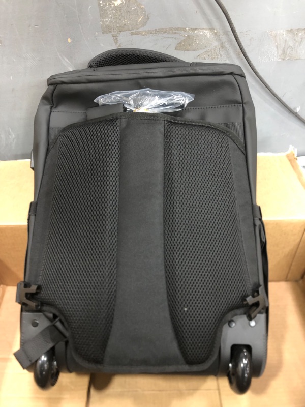 Photo 1 of GOTECH Rolling Backpack, Waterproof Backpack with Wheels for Business College Student Commuter, Carry on Backpack with Laptop Compartment, Fit 15.6/17 Inch Laptop, Wheeled Backpack for Adults Black