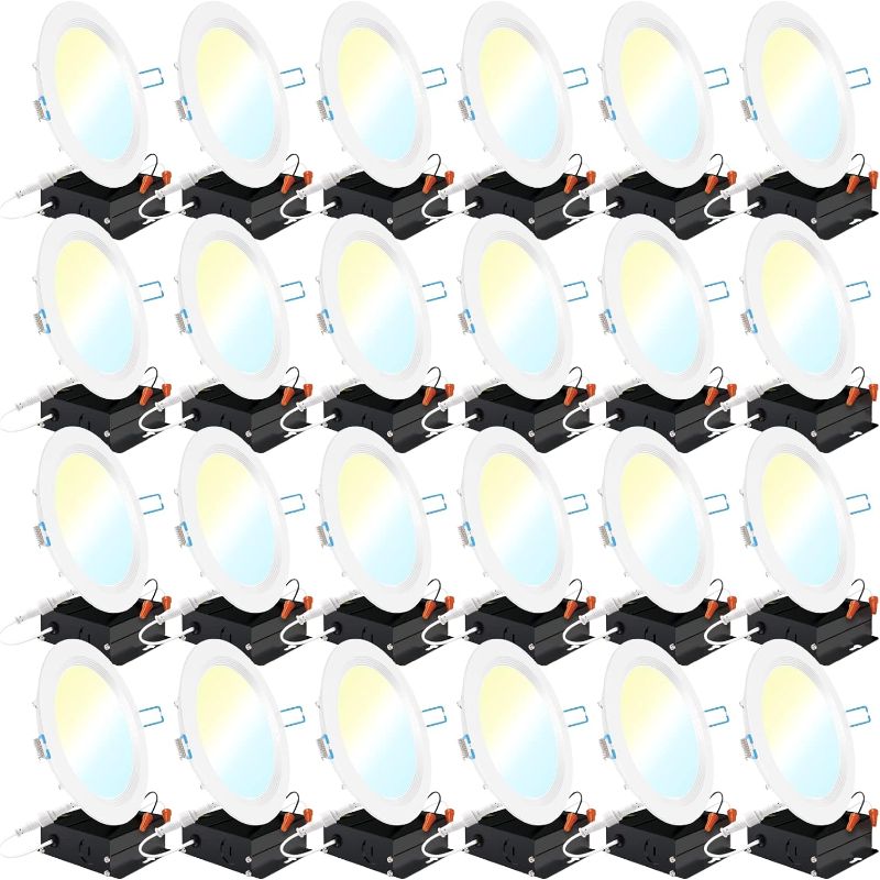 Photo 1 of 6" Selectable Ultra-Slim Baffle downlight 12pk
Selectable CCT 2700K/3000K/3500K/4000K/5000K Dimmable 14W, Wafer Thin, Canless with Junction Box