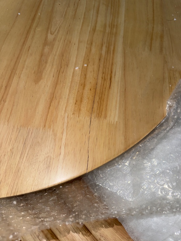 Photo 3 of ***DAMAGED READ NOTES***OGMILL 28.3" Small Dining Table Round for 2, Kitchen Dinner Table Rustic Wood Dining Table