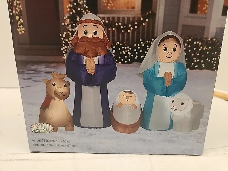 Photo 1 of Airblown Inflatable 6.5 FT Wide Nativity Scene Light Up Inflatable. 78"x25.2"x50
