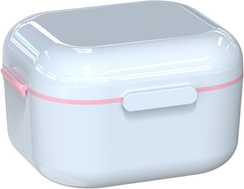 Photo 1 of **colors may be different from stock photo**
BVN Denture Bath Denture Case: Denture Cup for Soaking Dentures, Retainer Cleaner Case with Mirror, Mouth Guard Case, Aligner Case, Retainer Holder, Night Guard Case, False Teeth Container White+Blue
