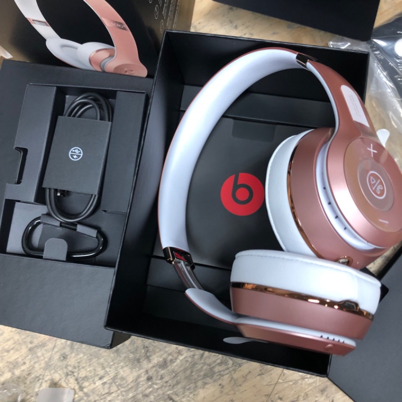Photo 3 of **BRAND NEW , OPENED FOR PHOTOS**
Beats Solo3 Wireless On-Ear Headphones - Apple W1 Headphone Chip, Class 1 Bluetooth, 40 Hours of Listening Time, Built-in Microphone - Rose Gold (Latest Model)