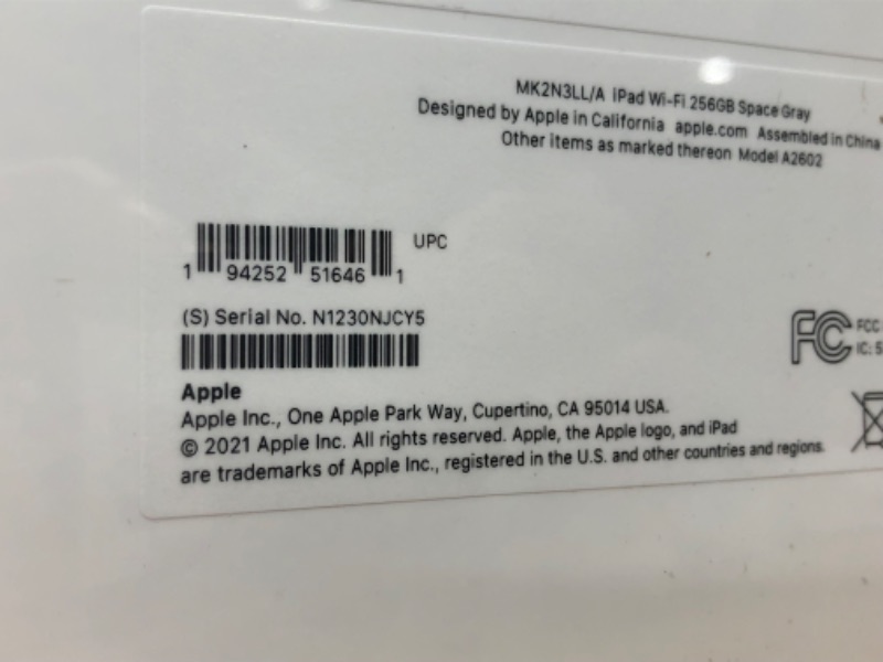 Photo 5 of *BRAND NEW, FACTORY SEALED*
Apple iPad 10.2-inch Wi-Fi 256GB (2021, 9th Generation) - Space Gray