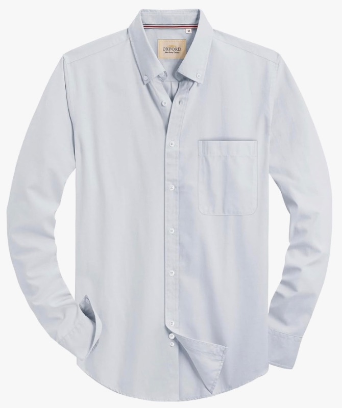 Photo 1 of Alimens & Gentle Mens Solid Oxford Shirt Long Sleeve Button Down Shirts with Pocket