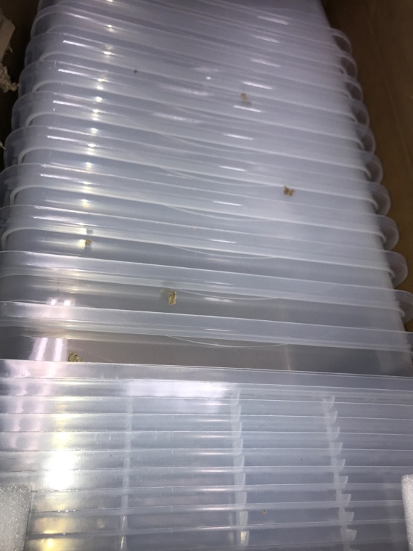 Photo 1 of 12 pc of plastic bins with lids 