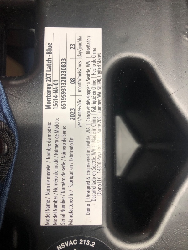 Photo 1 of Diono Monterey 2XT Latch 2 in 1 High Back Booster Car Seat with Expandable Height & Width, Side Impact Protection, 8 Years 1 Booster, Blue 2XT Blue