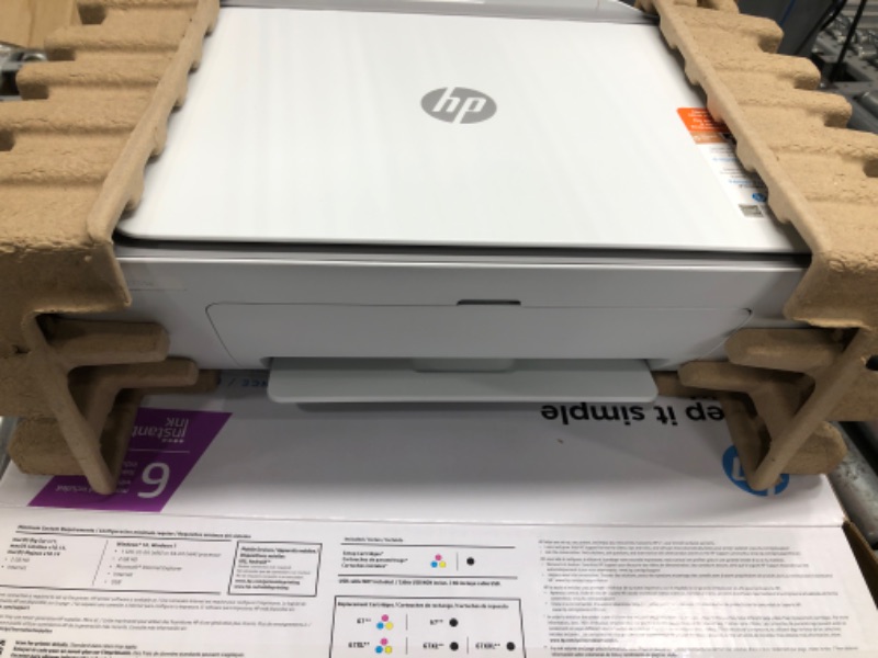 Photo 2 of HP DeskJet 2755e Wireless Color All-in-One Printer with bonus 6 months Instant Ink (26K67A), white