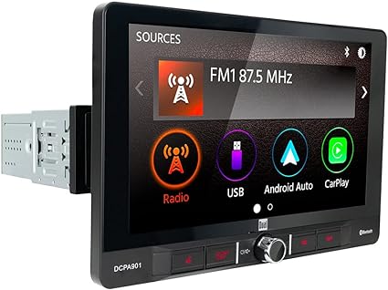 Photo 2 of Dual DCPA901 9-Inch Single-DIN in-Dash Digital Media Receiver with Bluetooth, Android Auto and Wired Apple CarPlay