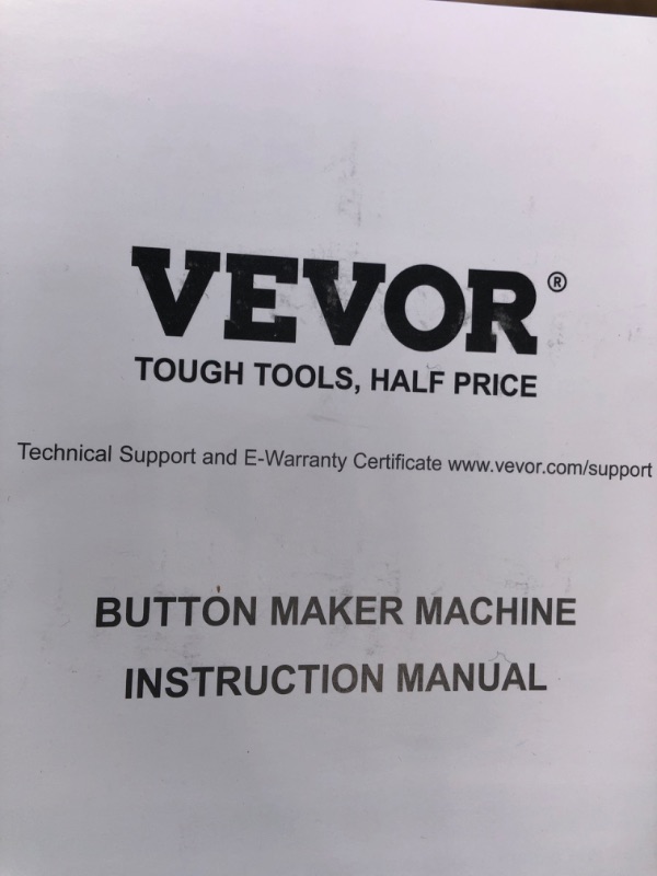 Photo 2 of 
VEVOR Button Maker, 1/1.25/2.28 inch(25/32/58mm) 3-in-1 Pin Maker with 300pcs Button Parts, Ergonomic Arc Handle Punch Press Kit, Button Maker Machin