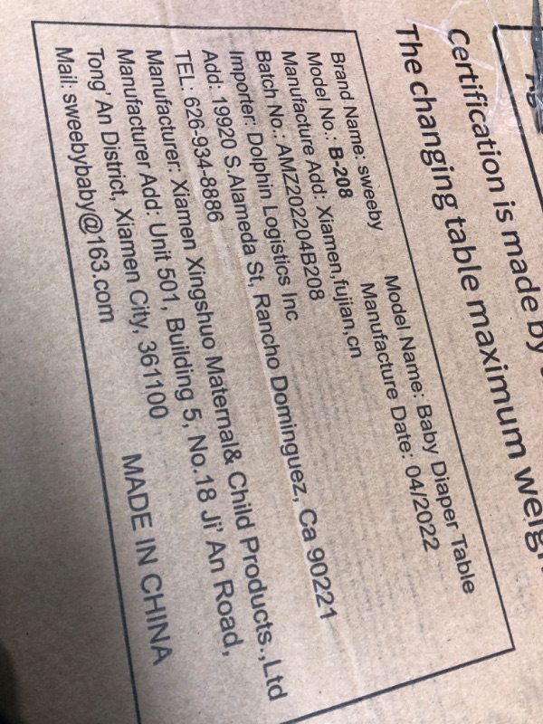 Photo 2 of ***USED - LIKELY MISSING PARTS***
Infant Changing Table with Changing Pad, Changing Table Portable Pad Nursery Furniture Baby Changing Station, Dark