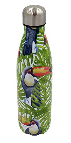 Photo 1 of  Robert Frederick Jungle Toucans Hydration Bottle, Stainless Steel, 500 Milliliters 