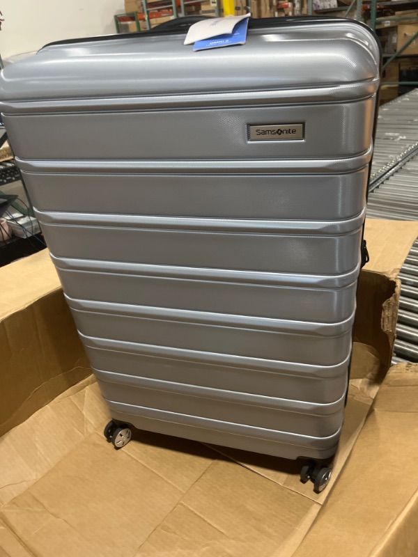Photo 2 of Samsonite Omni 2 Hardside Expandable Luggage with Spinner Wheels, Carry-On 20-Inch, Artic Silver Carry-On 20-Inch Artic Silver