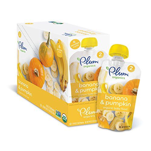 Photo 1 of  Plum Organics Stage 2, Organic Baby Food, Banana and Pumpkin, 4 Ounce Pouch (Pack of 12) BEST BY 07 10 2024