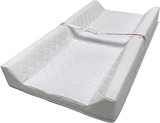 Photo 1 of Summer Infant Contoured Changing Pad, 16” x 32”, White Comfortable & Secure Baby with Security Strap and Two High Curved Sides, Easy to Clean 2-Sided Pad