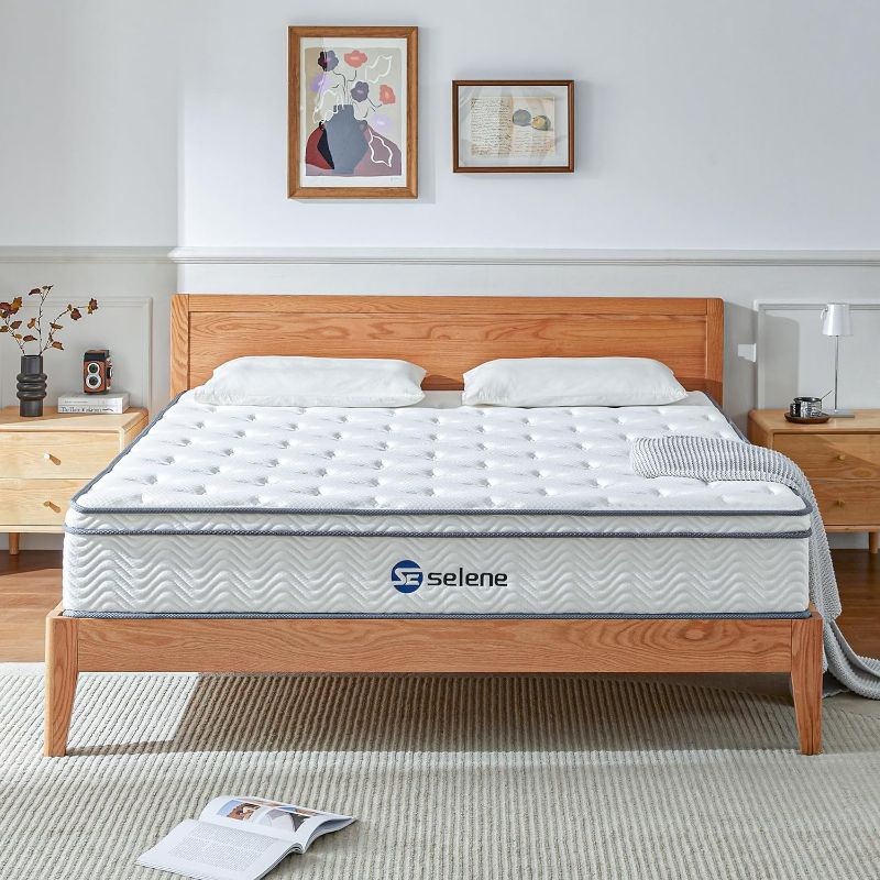 Photo 1 of Selene Bedding King Size Mattress, 10 Inch King Mattress with Pocket Spring and Memory Foam for Pressure Relief, Motion Isolation, Edge Support, Medium Firm...

