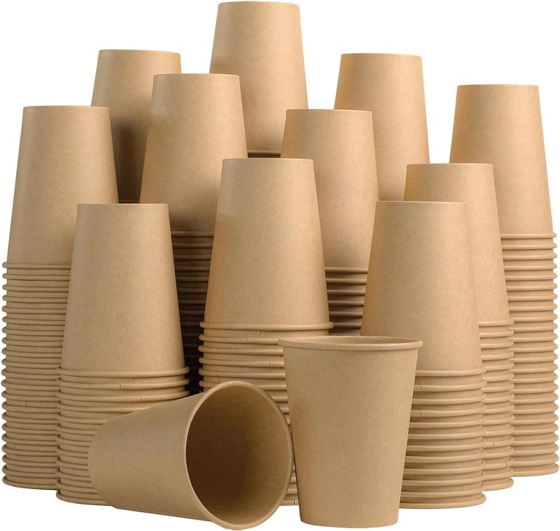 Photo 1 of  12OZ 240 Pack Disposable Coffee Cups, Hot Paper Cups, Disposable Cups, Hot Cups, Leak-Proof Mouthwash Cups for Home, Business 