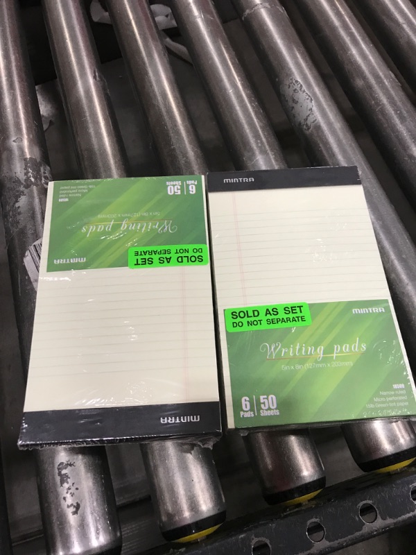 Photo 1 of 2 PACK, Mintra Office Legal Pads, ((Basic 6pk - (Green Paper) (5in x 8in (Narrow Ruled), 6pk (Green Tint)) 5in x 8in (Narrow Ruled) 6pk (Green Tint)