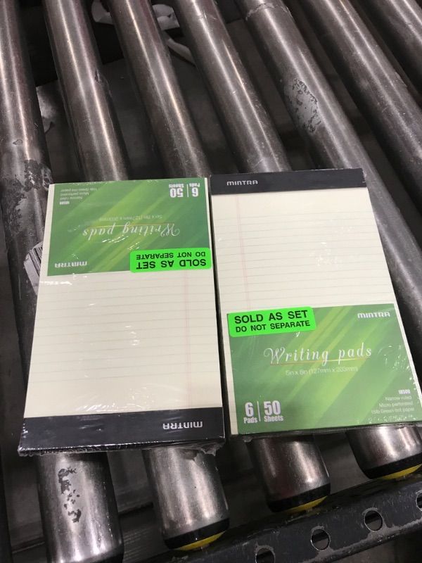 Photo 2 of 2 PACK, Mintra Office Legal Pads, ((Basic 6pk - (Green Paper) (5in x 8in (Narrow Ruled), 6pk (Green Tint)) 5in x 8in (Narrow Ruled) 6pk (Green Tint)