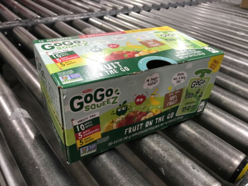 Photo 2 of  GoGo SqueeZ Fruit on the Go Apple Apple Apple Banana and Apple Strawberry Snack Pouches 3.2 Oz 20 Pack, BEST BY JAN 2025