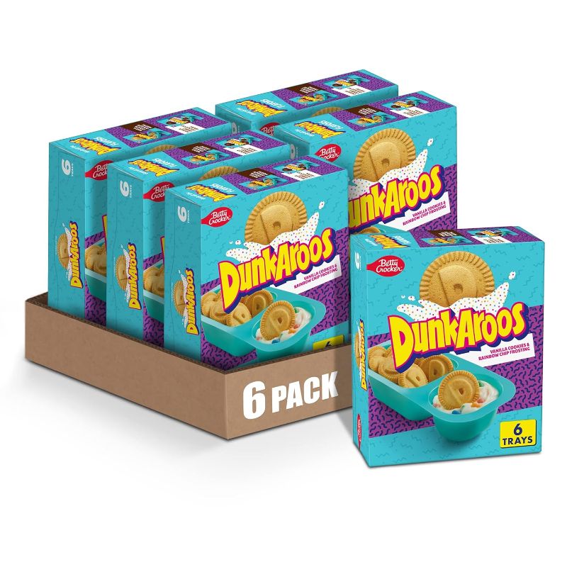 Photo 1 of  Dunkaroos Vanilla Cookies and Rainbow Chip Frosting, 1 oz, 6 ct (Pack of 6), BEST BY 21 AUG 2024