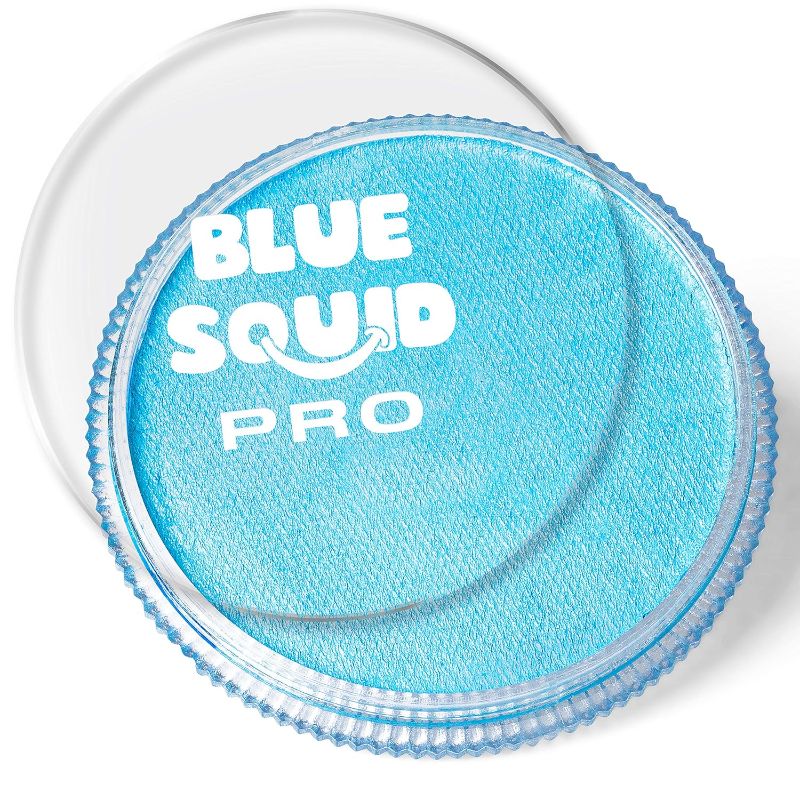 Photo 1 of Blue Squid PRO Face Paint - Classic Light Blue (30gm), Professional Water Based Single Cake Face & Body Paint Makeup Supplies for Adults Kids Halloween Facepaint SFX Water Activated Face Painting Non Toxic 