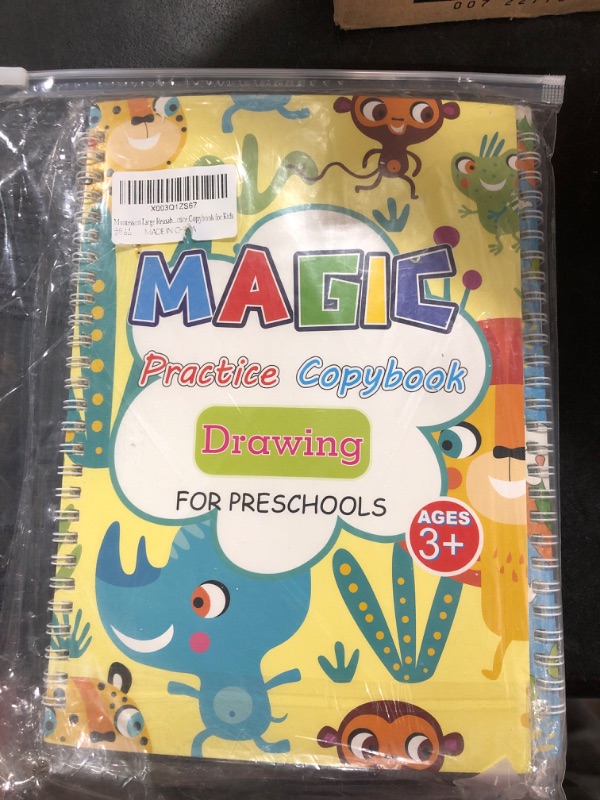 Photo 1 of Magic Practice Copybook for Kids, Grooved Handwriting Book Practice, Reusable Handwriting Practice Workbook for Kids Age 3-8 Years Old (Exercise Book 4pc+2 Pen)