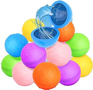 Photo 1 of 12Pcs Reusable Water Balloons, Magnetic Self Sealing Quick Fill Water Balloons, Summer Water Toys Refillable Water Bomb, Outdoor Pool Toys, Used for Water Fight Game, Summer Party.