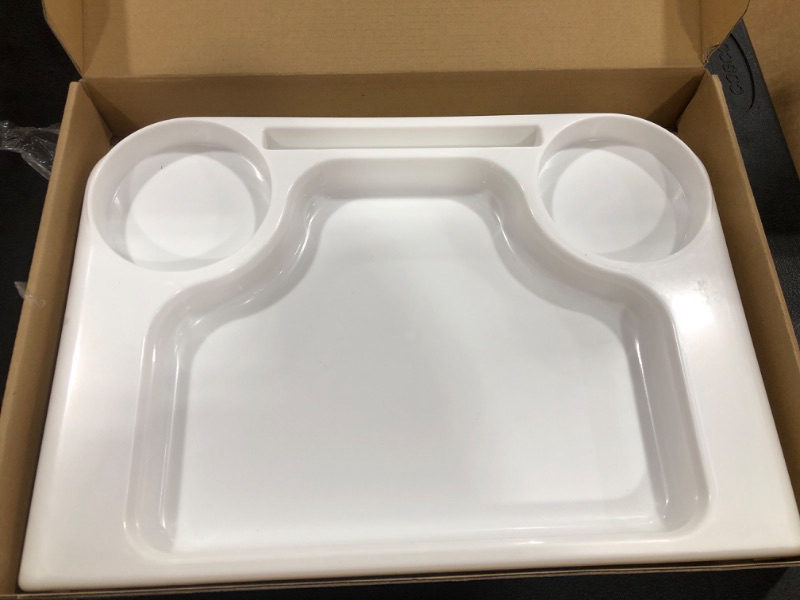 Photo 2 of Baby Dining Tray Competible with Fast Table Chair Portable Baby Feeding Tray for Clip-On Fast Table Chair Plastic White Tray Compatible with Most high Chairs