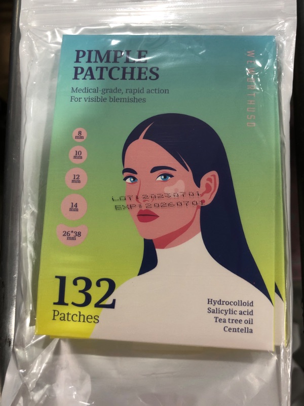 Photo 2 of Acne Patches Pimple Patches, 5 Sizes 132 Patches for Large Zit Breakouts, Acne Patches for Face, Chin, or Body, Acne Spot Treatment with Tea Tree, Hydrocolloid Bandages for Acne Skin 44 Count (Pack of 3)