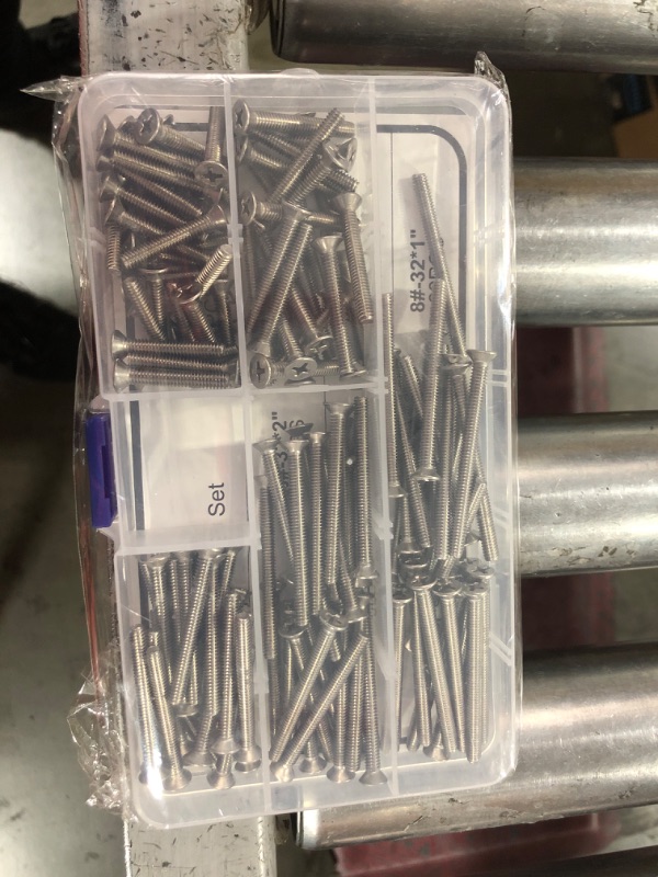 Photo 2 of 130PCS 8/32 Knob/Pull Machine Screws Phillips Flat Head Screws Bolt 304 Carbon Steel Cabinet Door and Drawer Screws Set