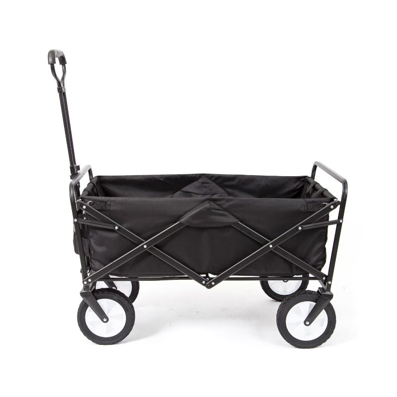 Photo 1 of Mac Sports Collapsible Folding Outdoor Utility Wagon, Black & Coleman Rolling Cooler | 50 Quart Xtreme 5 Day Cooler with Wheels | Wheeled Hard Cooler Keeps Ice Up to 5 Days, Black Black Wagon + Rolling Cooler