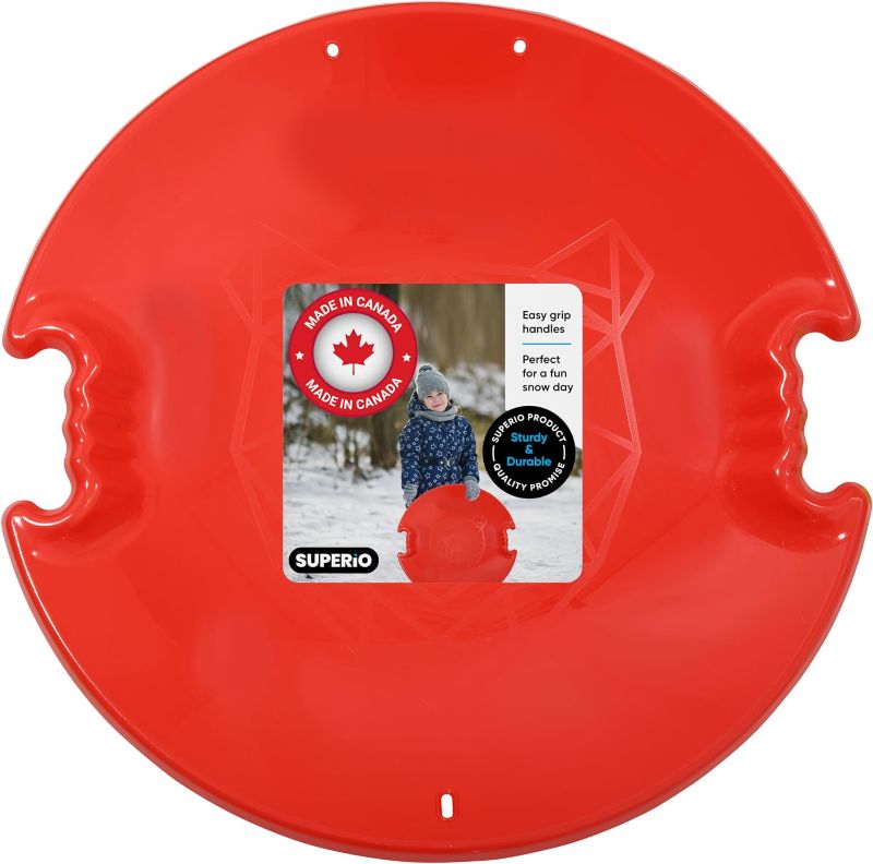 Photo 1 of Superio Round Snow Saucer Sled Red 26" Avalanche Disc for Kids and Adults
