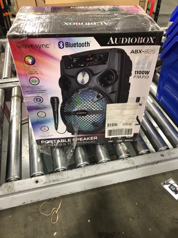 Photo 4 of AUDIOBOX ABX-82S Portable 8" PA Speaker with Stand, WaveSync™ Technology, Bluetooth, LED Lights, 1100W - Includes Microphone & USB Cable