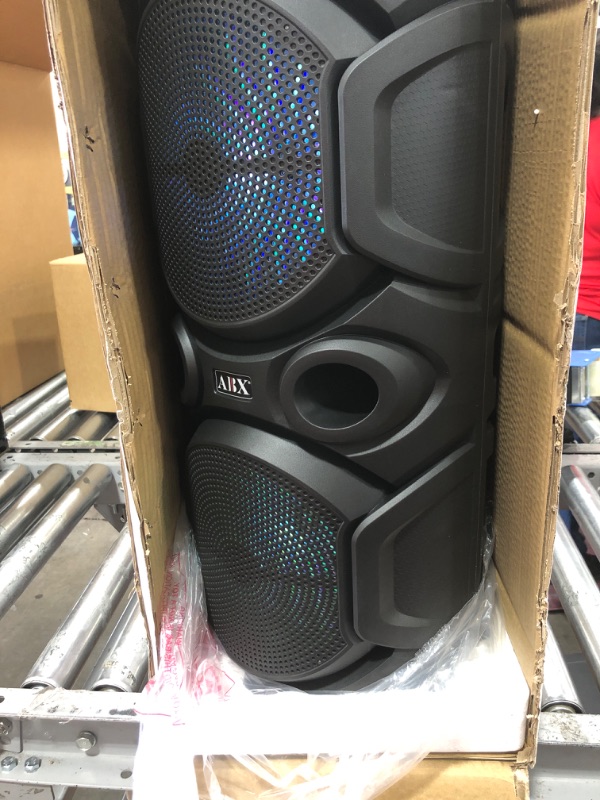 Photo 4 of Audiobox Dual 8" Portable Party PA Speaker P/N ABX-2900R LED Lit RGB 32"Tall
