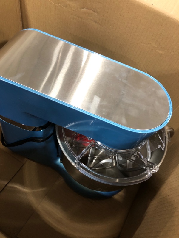 Photo 1 of Stand Mixer, POWWA 7.5 QT Electric Mixer, 6+P Speed 660W Household Tilt-Head Kitchen Food Mixers with Whisk, Dough Hook, Mixing Beater & Splash Guard for Baking, Cake, Cookie, Kneading (Blue)
