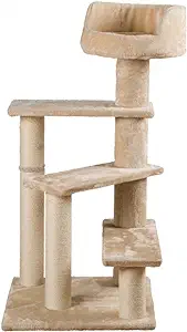 Photo 1 of TRIXIE Tulia Senior Cat Tower with Scratching Posts, Four Platforms, Top Platform with Backrest, Beige Medium
