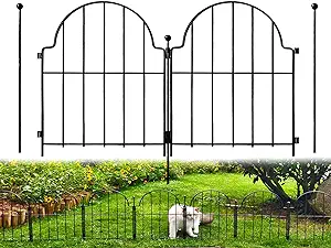 Photo 1 of Blingluck Garden Fence, 25 PCS 22 in(H) x 27.5 ft(L) Arched Rustproof Metal No Dig Fence Garden Fence Border, Ground Stake Animal Barrier Fence for Rabbit Dog, Outdoor Landscape Decor for Yard & Patio
