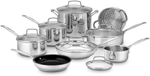 Photo 1 of Cuisinart 14-Piece Cookware Set, Chef's Classic Stainless Steel Collection, 77-14N

