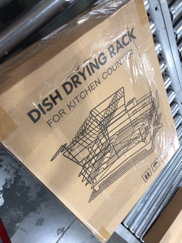 Photo 1 of MAJALiS White Dish Drying Rack with Drainboard Set, Two Tier Large Dish Drainers with Drainage, Stainless Steel Dish Dryer Rack for Sink and Counter